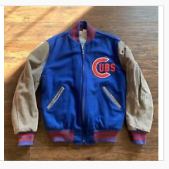 VINTAGE Mitchell & ness Chicago cubs bomber jacket